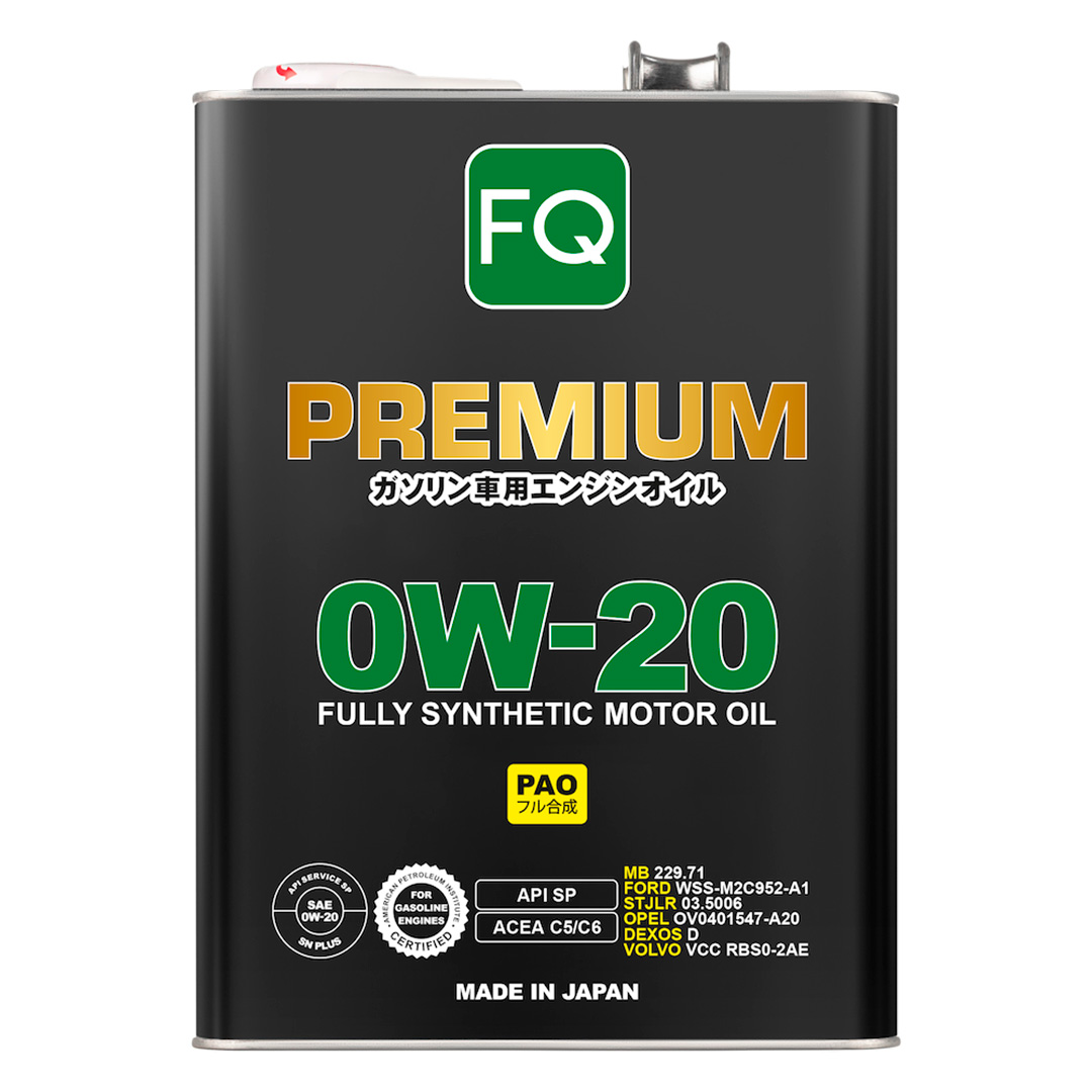 Масло моторное FQ 0W-20 SP/C5/C6 FULLY SYNTHETIC (PAO), 4л