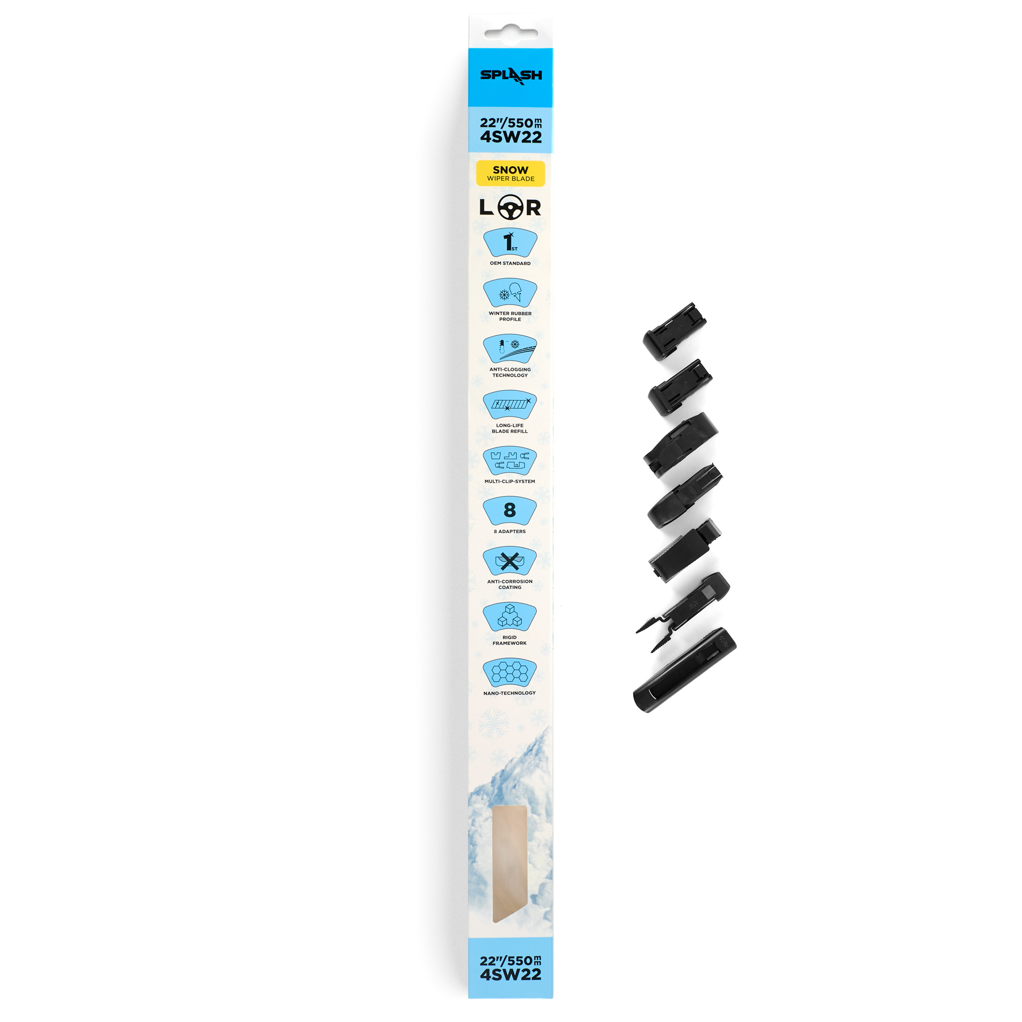 Щетка стеклоочистителя зимняя SPLASH 550mm (22'') 4SW22