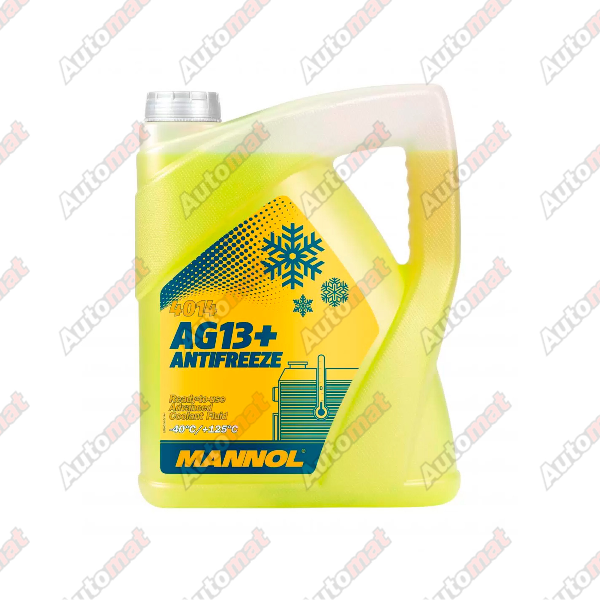 MANNOL 4014 Антифриз (готовый раствор) с удлиненным сроком эксплуатации AG-13+ (желтый), 5л