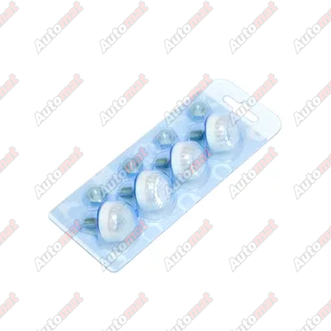 Болты крепления номерного знака ДельтаПро, декоративные, светоотражающие, белый+белый, комплект 4 шт