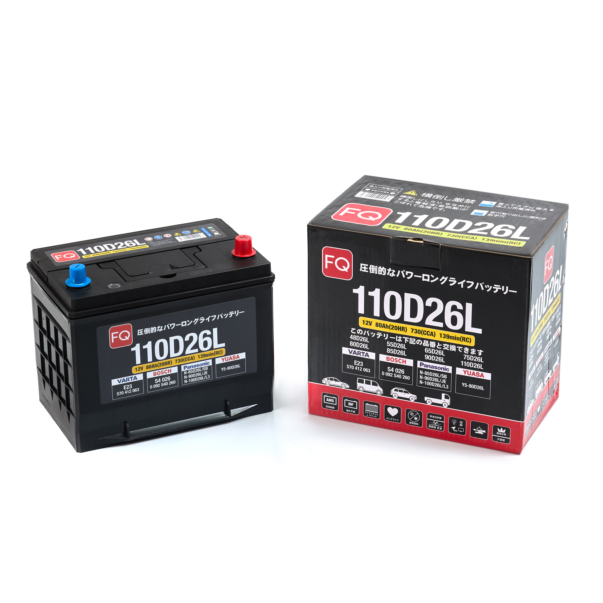 Аккумулятор FQ JIS RED ENERGY 110D26L 80Ah