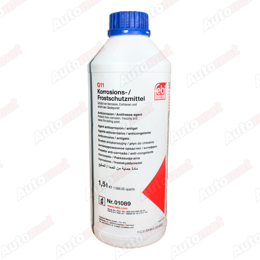 Антифриз FEBI Universal G11 концентрат синий 1,5л 01089
