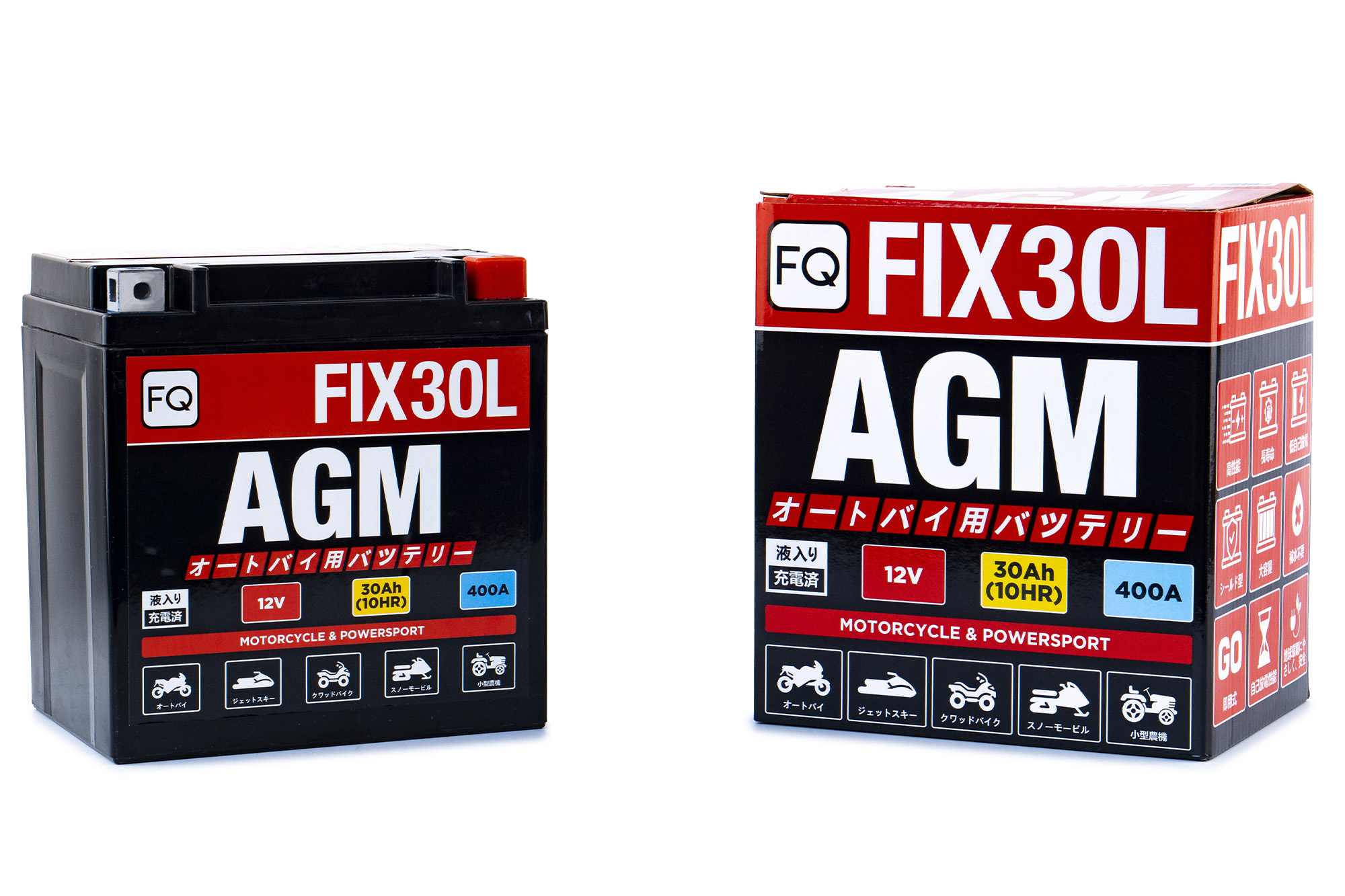 Мото аккумулятор FQ 30,0Ah FIX30L AGM
