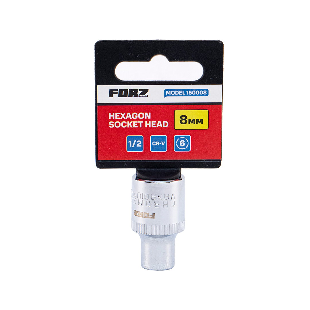 Головка торцевая шестигранная FORZ (1/2), 8 мм, CrV